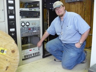Shane with KZUW transmitter